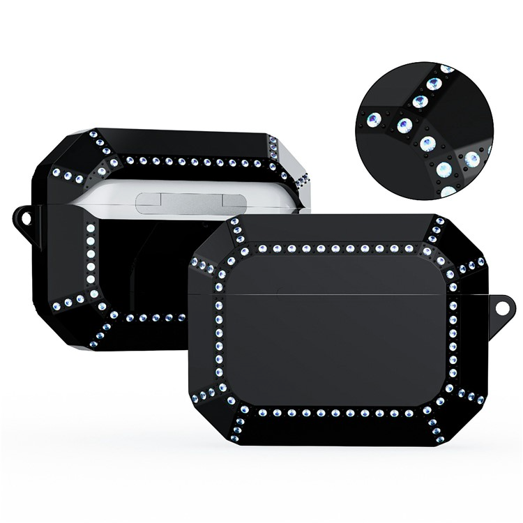 OEM Airpods Pro 2 Skal Rhinestone Shockproof - Solid Svart