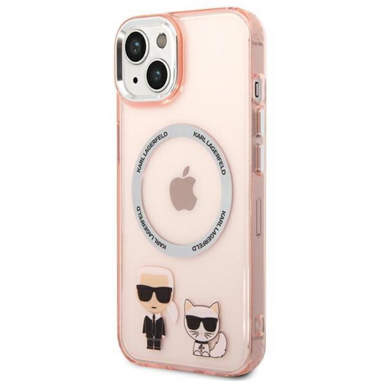 KARL LAGERFELD Karl Lagerfeld iPhone 14 Plus Skal Magsafe Karl & Choupette Aluminum - Rosa
