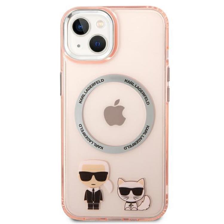 KARL LAGERFELD Karl Lagerfeld iPhone 14 Plus Skal Magsafe Karl & Choupette Aluminum - Rosa
