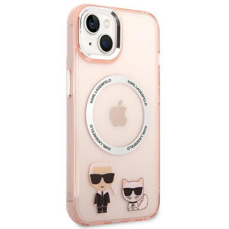 KARL LAGERFELD Karl Lagerfeld iPhone 14 Plus Skal Magsafe Karl & Choupette Aluminum - Rosa