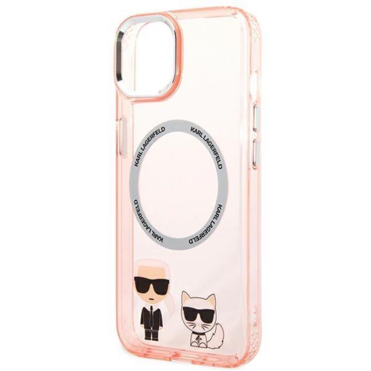KARL LAGERFELD Karl Lagerfeld iPhone 14 Plus Skal Magsafe Karl & Choupette Aluminum - Rosa