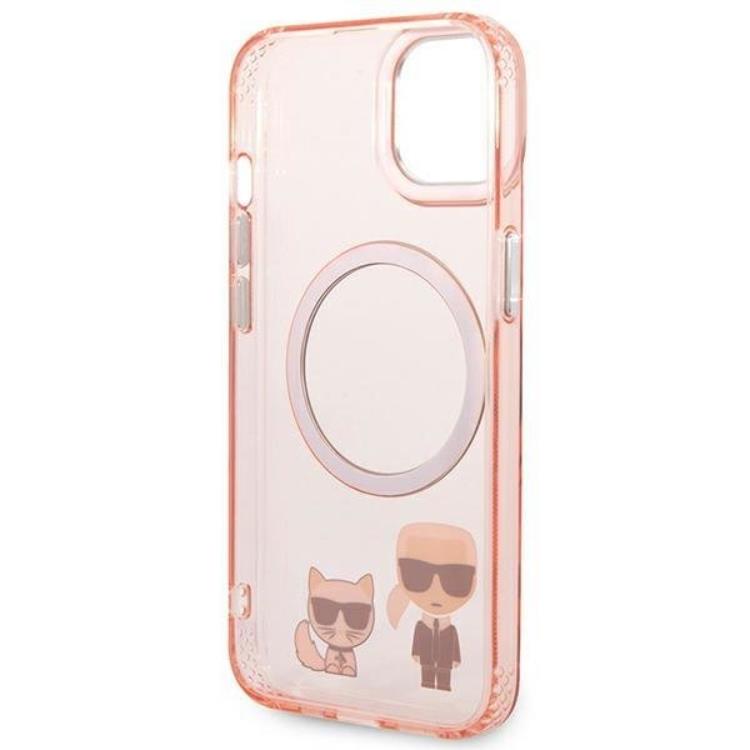 KARL LAGERFELD Karl Lagerfeld iPhone 14 Plus Skal Magsafe Karl & Choupette Aluminum - Rosa