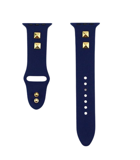 OEM Apple Watch 4/5/6/7/8/SE/Ultra (49/45/44/42mm) Band Rivet Silikon - Blå