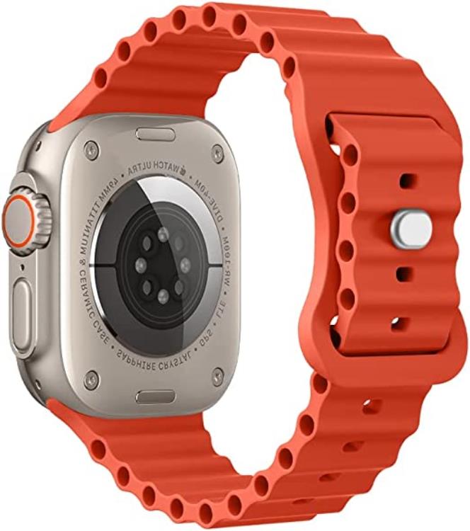 OEM Apple Watch 4/5/6/7/8/SE/Ultra (49/45/44/42mm) Silikon Ocean Band - Orange