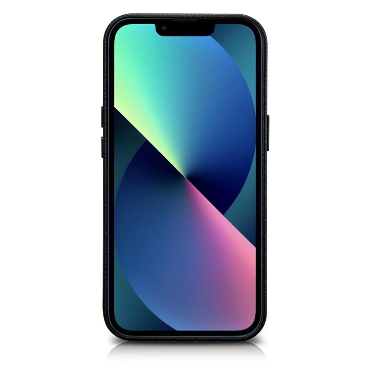 ICARER iCarer iPhone 14 Skal Magsafe Äkta Läder Litchi Premium - Svart