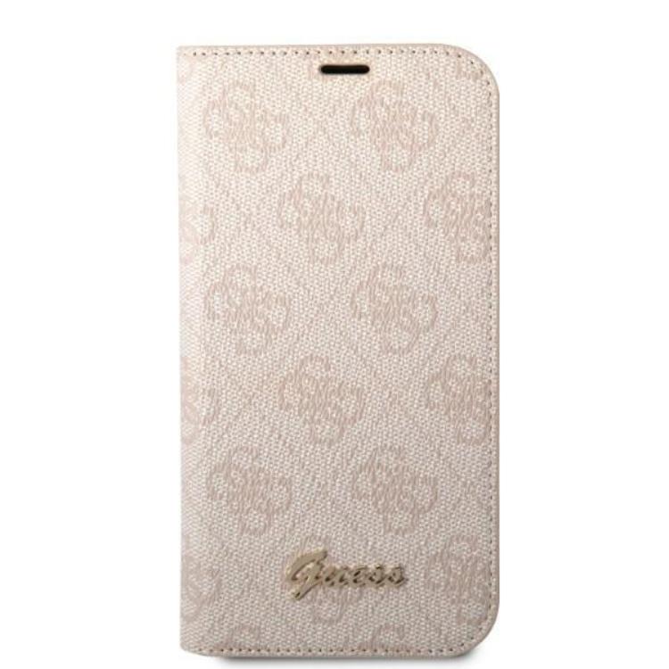Guess GUESS iPhone 14 Plånboksfodral Vintage Gold Logo - Rosa