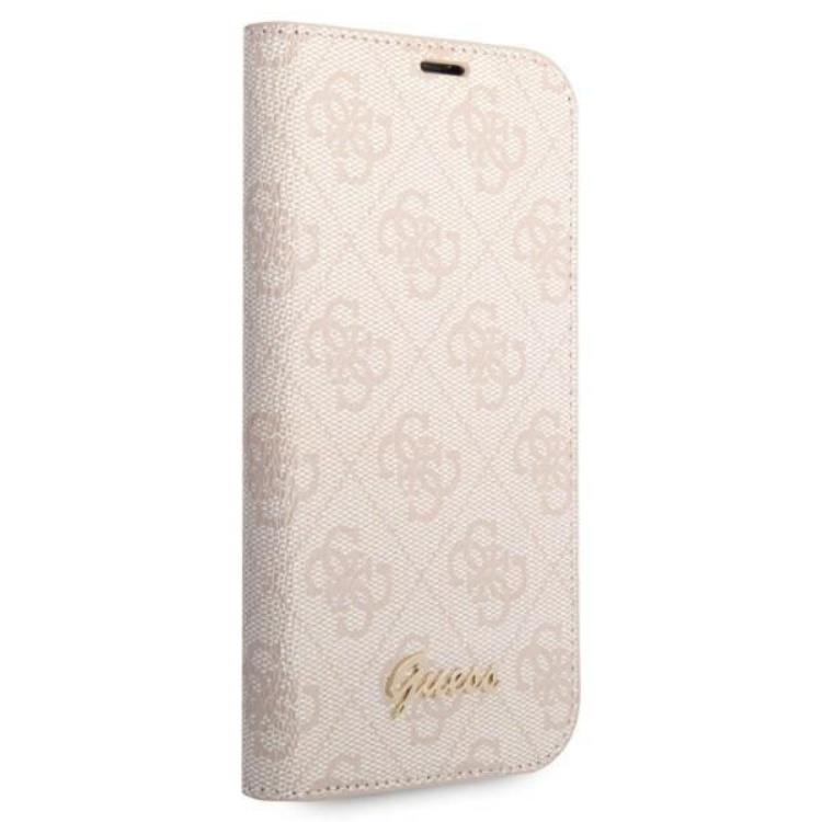 Guess GUESS iPhone 14 Plånboksfodral Vintage Gold Logo - Rosa