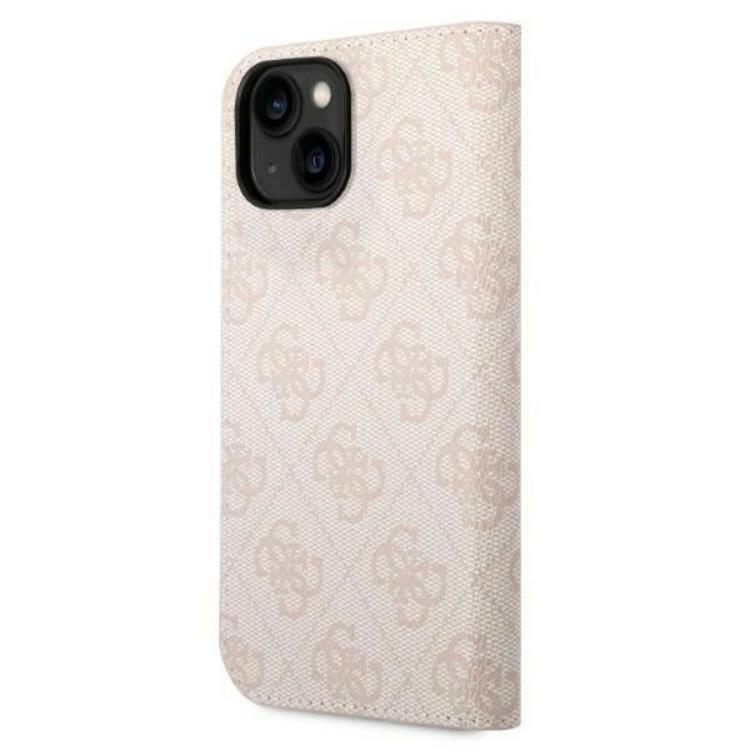 Guess GUESS iPhone 14 Plus Plånboksfodral Vintage Gold Logo - Rosa
