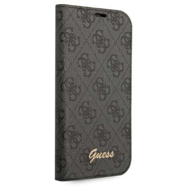 Guess GUESS iPhone 14 Pro Plånboksfodral Vintage Gold Logo - Svart