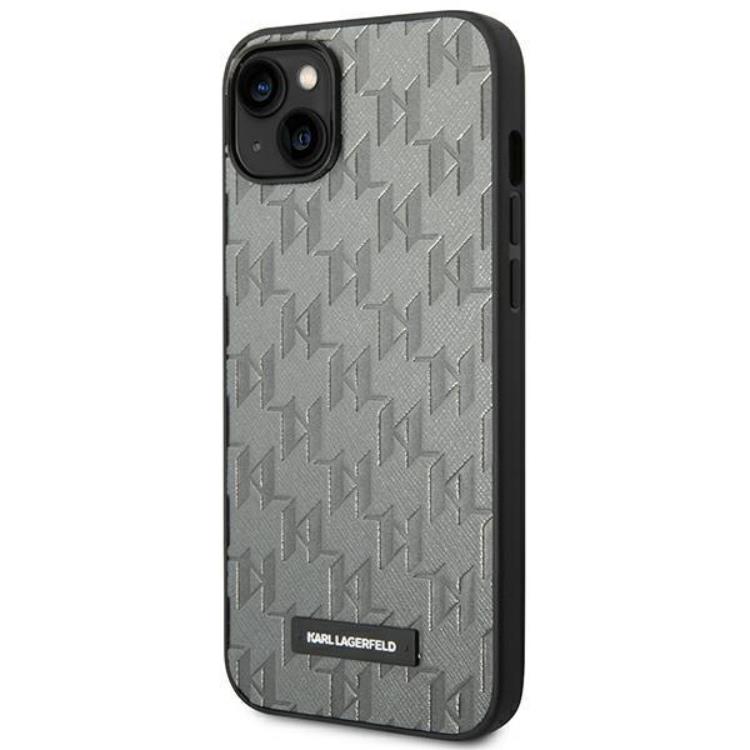 KARL LAGERFELD Karl Lagerfeld iPhone 14 Skal Saffiano Mono Metal Logo - Grå