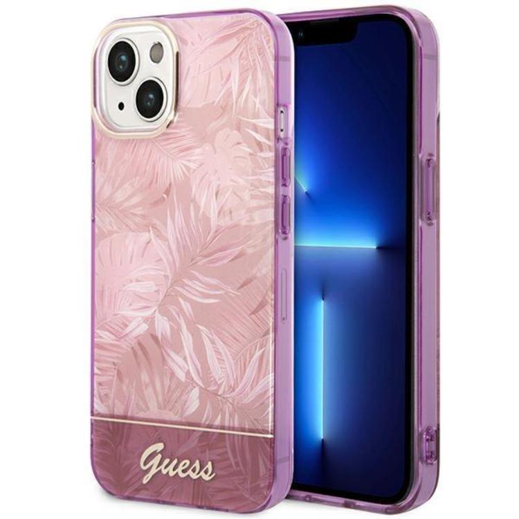 Guess GUESS iPhone 14 Plus Skal Jungle Collection - Rosa