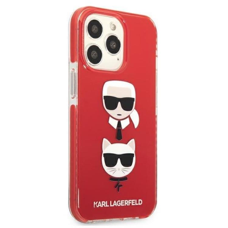 KARL LAGERFELD Karl Lagerfeld iPhone 13 Pro Skal Karl & Choupette Head - Röd