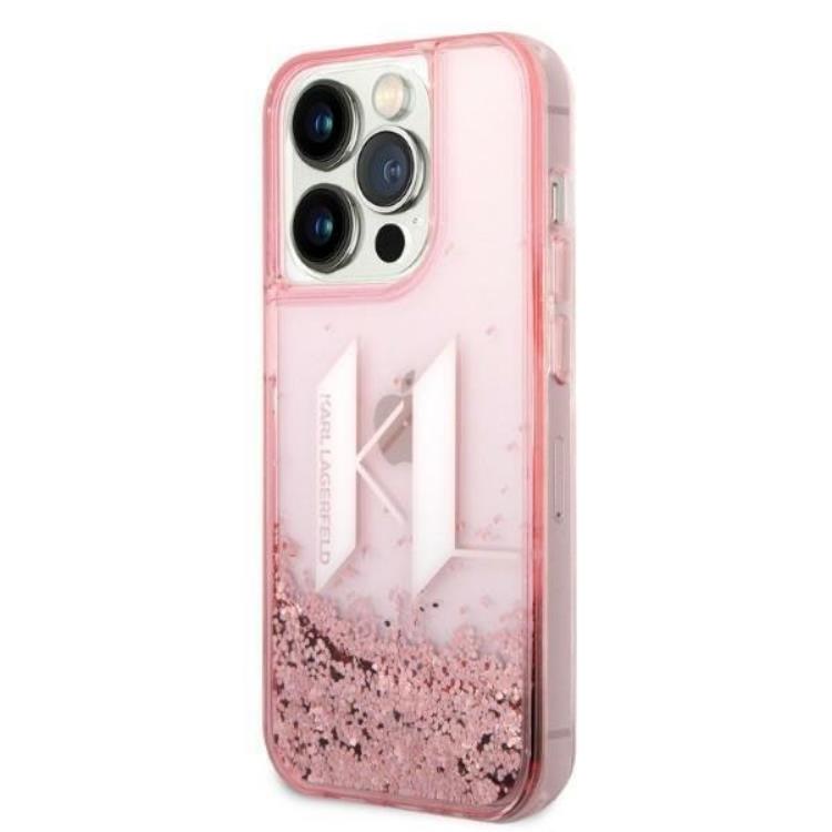 KARL LAGERFELD Karl Lagerfeld iPhone 14 Pro Skal Glitter Big KL - Rosa