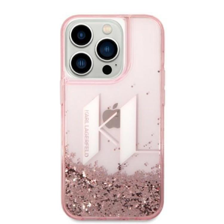 KARL LAGERFELD Karl Lagerfeld iPhone 14 Pro Skal Glitter Big KL - Rosa