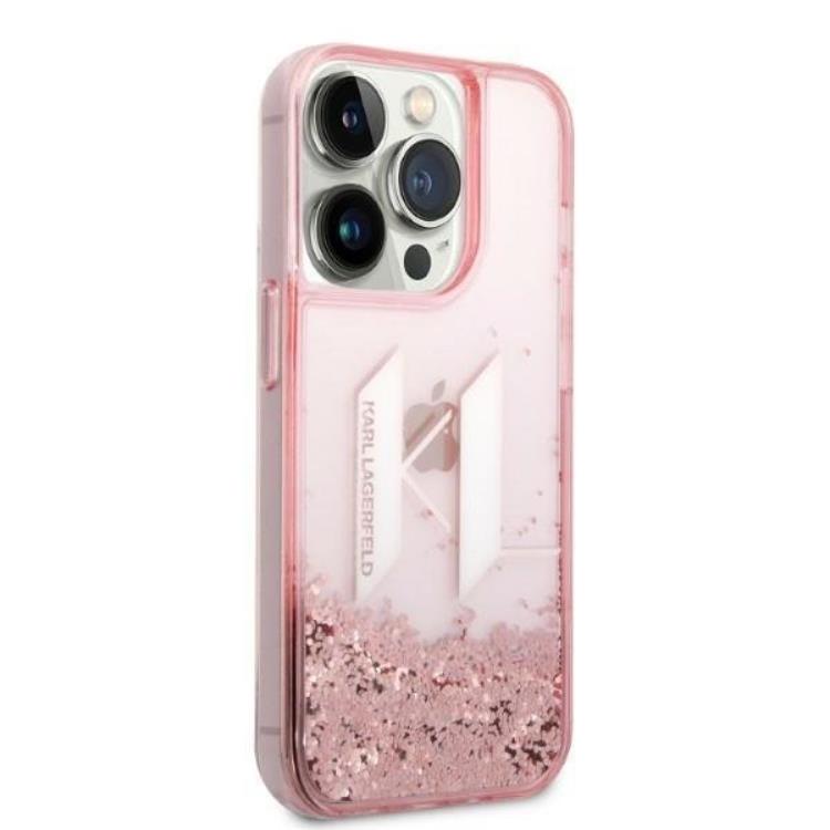 KARL LAGERFELD Karl Lagerfeld iPhone 14 Pro Skal Glitter Big KL - Rosa