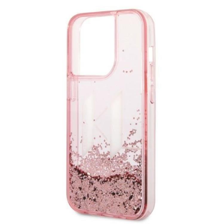KARL LAGERFELD Karl Lagerfeld iPhone 14 Pro Skal Glitter Big KL - Rosa