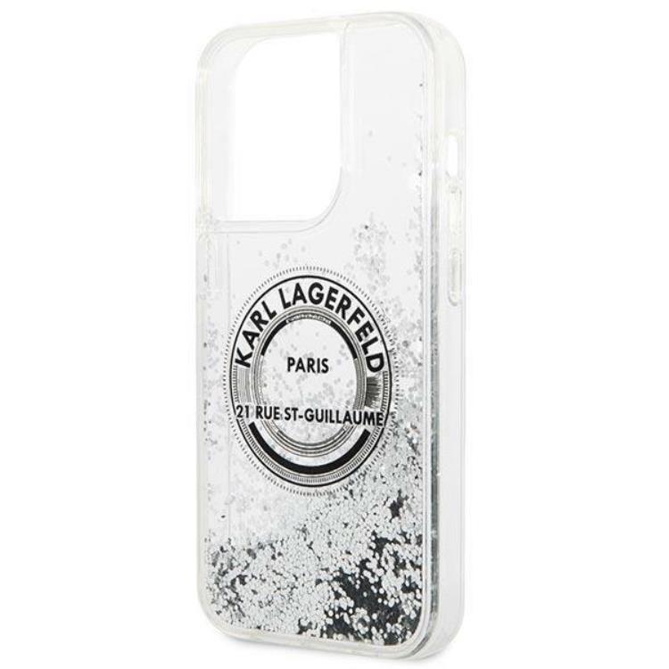 KARL LAGERFELD Karl Lagerfeld iPhone 14 Pro Skal Liquid Glitter RSG - Silver