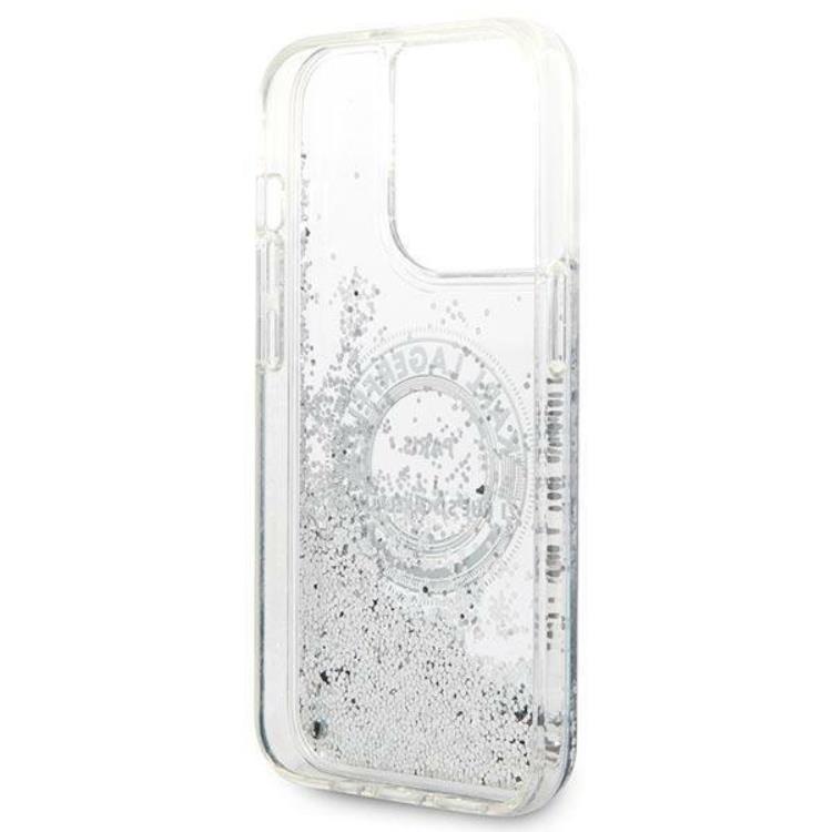 KARL LAGERFELD Karl Lagerfeld iPhone 14 Pro Skal Liquid Glitter RSG - Silver