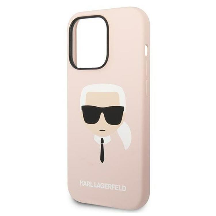 KARL LAGERFELD Karl Lagerfeld iPhone 14 Pro Skal Magsafe Silicone Karl`s Head - Rosa