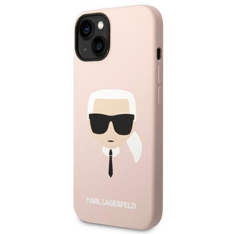 KARL LAGERFELD Karl Lagerfeld iPhone 14 Plus Skal Magsafe Silicone Karl`s Head - Rosa