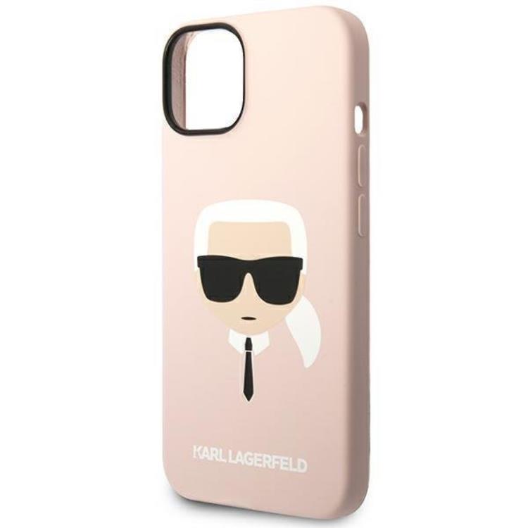 KARL LAGERFELD Karl Lagerfeld iPhone 14 Plus Skal Magsafe Silicone Karl`s Head - Rosa