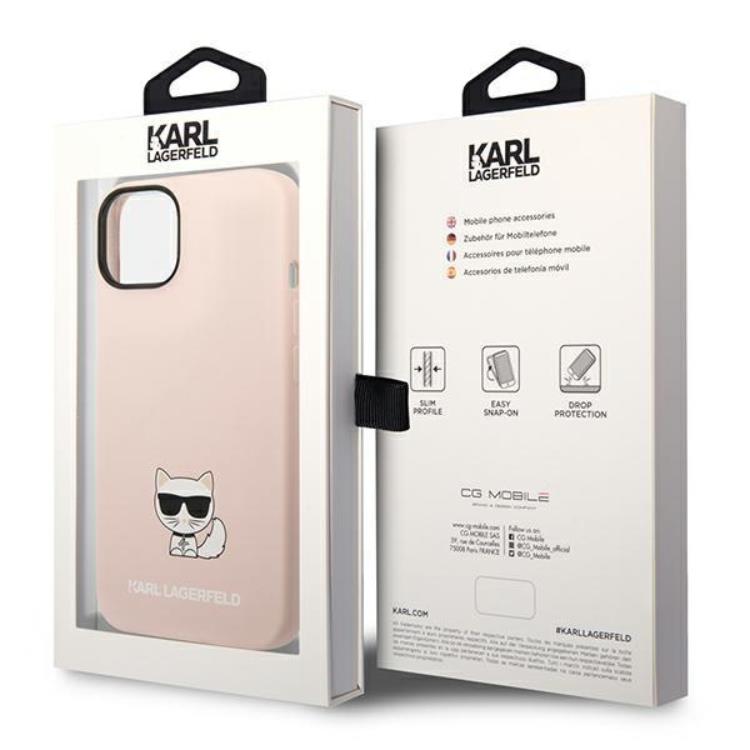 KARL LAGERFELD Karl Lagerfeld iPhone 14 Plus Skal Silicone Choupette Body - Ljusrosa