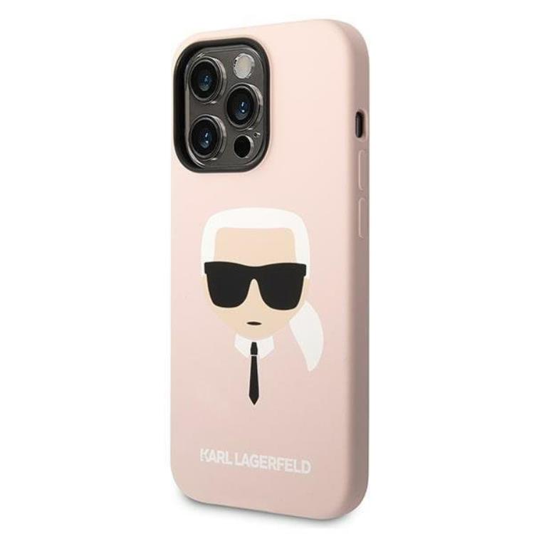 KARL LAGERFELD Karl Lagerfeld iPhone 14 Pro Max Skal Magsafe Silicone Karl`s Head - Rosa