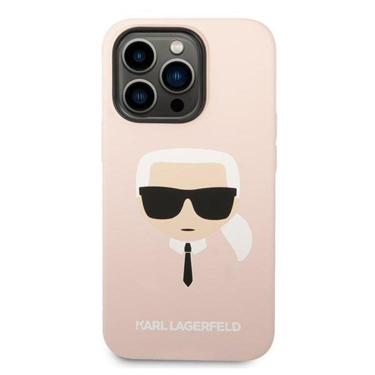 KARL LAGERFELD Karl Lagerfeld iPhone 14 Pro Max Skal Magsafe Silicone Karl`s Head - Rosa