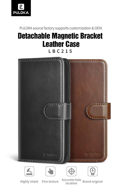 PULOKA Puloka iPhone 14 Pro Max Plånboksfodral Magsafe 2in1 Detachable - Svart