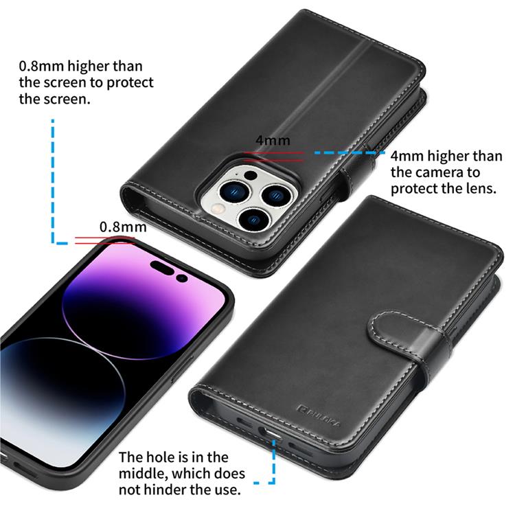 PULOKA Puloka iPhone 14 Pro Max Plånboksfodral Magsafe 2in1 Detachable - Svart