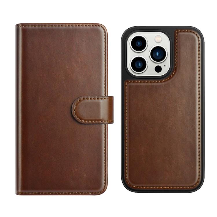 PULOKA Puloka iPhone 14 Plus Plånboksfodral Magsafe 2in1 Detachable - Brun