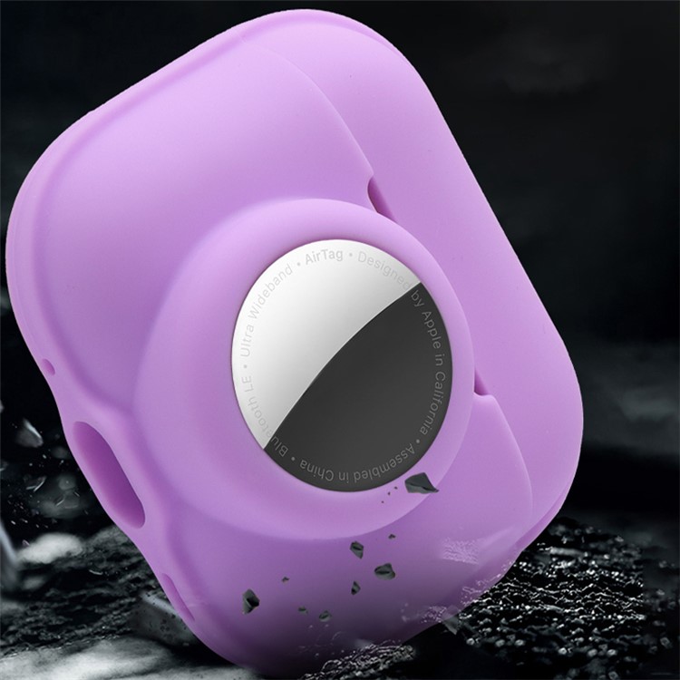 OEM Airpods Pro 2 Skal 2-in-1 AirTag Silikon - Lila