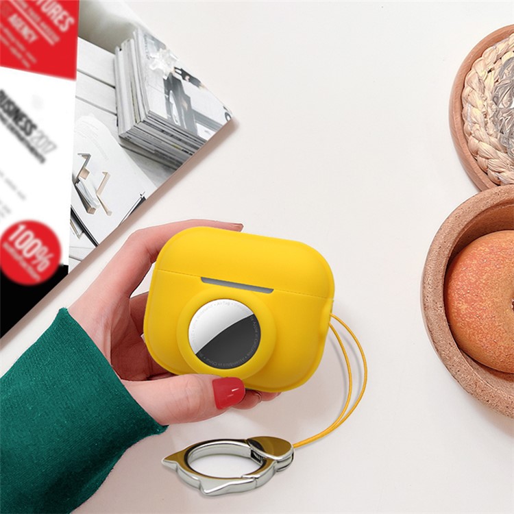 OEM Airpods Pro 2 Skal 2-in-1 AirTag Silikon - Lila