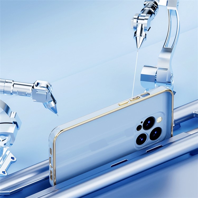 OEM iPhone 14 Pro Max Magsafe Skal Gold Edge - Blå