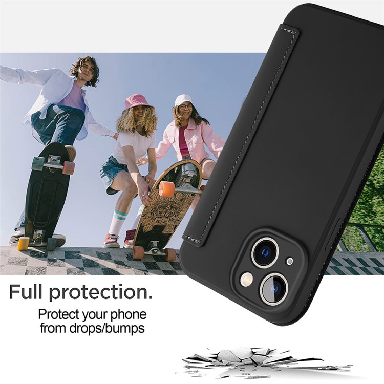 OEM iPhone 14 Plus Plånboksfodral Liquid Silicone - Svart