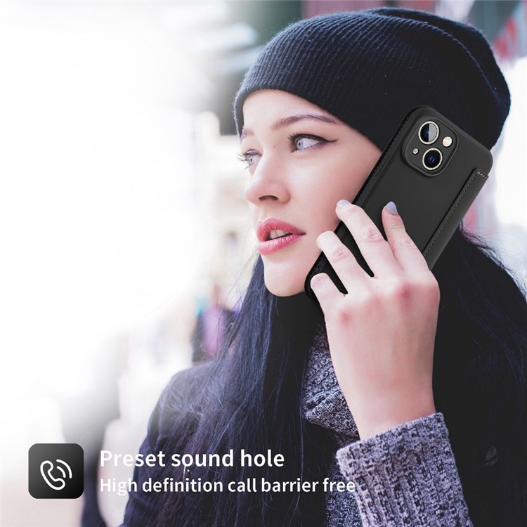 OEM iPhone 14 Plus Plånboksfodral Liquid Silicone - Svart