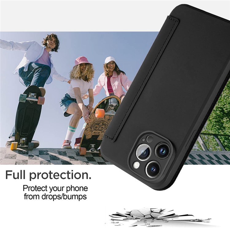 OEM iPhone 14 Pro Plånboksfodral Liquid Silicone - Svart