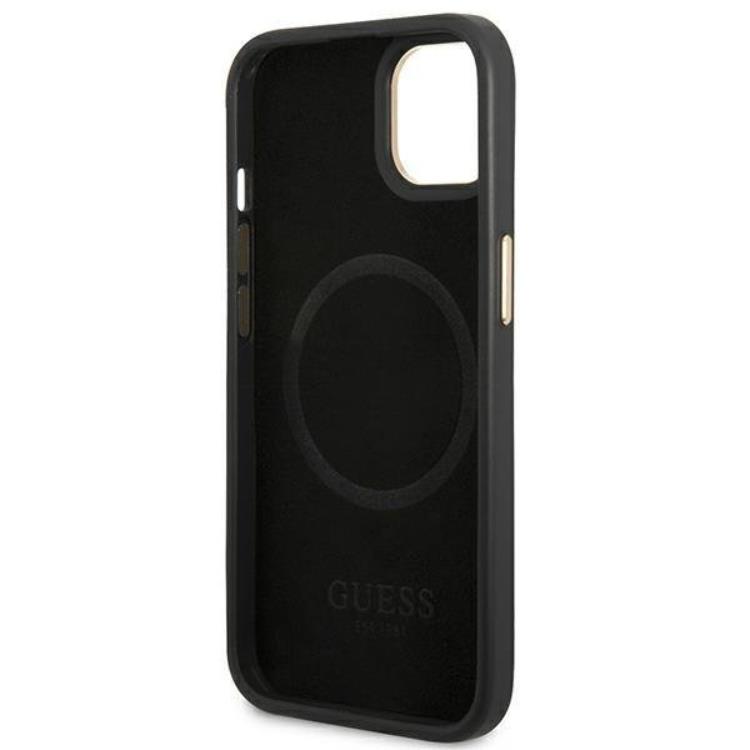 Guess GUESS Mobilskal till iPhone 14 Plus MagSafe Logo Plate - Svart