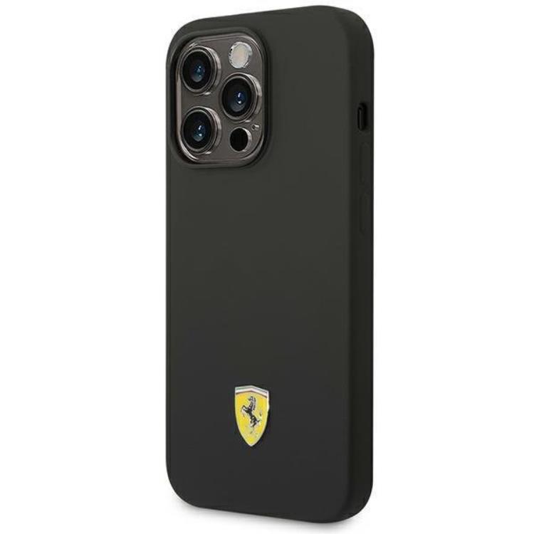 Ferrari Ferrari iPhone 14 Pro Skal Silicone Metal Logo - Svart