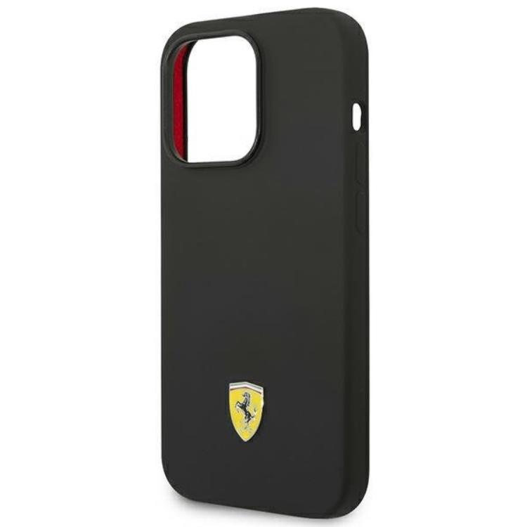 Ferrari Ferrari iPhone 14 Pro Skal Silicone Metal Logo - Svart
