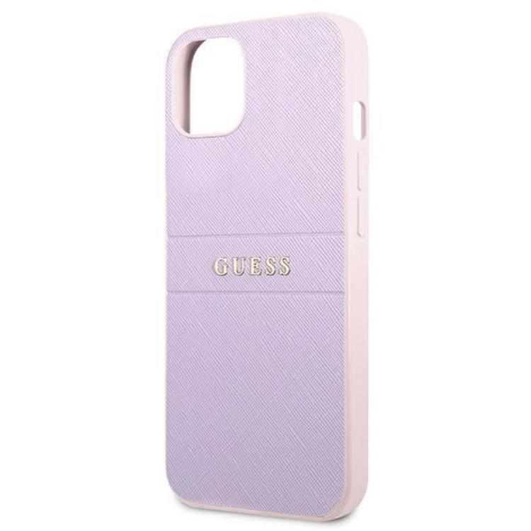 Guess Guess iPhone 13 mini Skal Saffiano Hot Stamp & Metal Logo - Lila