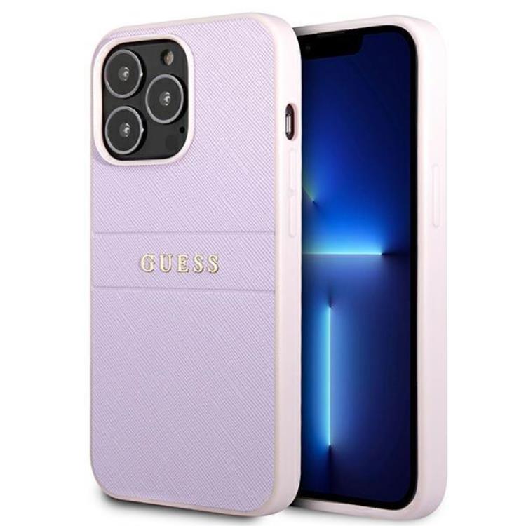 Guess Guess iPhone 13 Pro Skal Saffiano Hot Stamp & Metal Logo - Lila