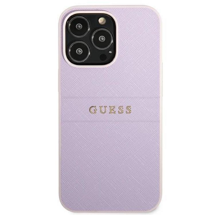 Guess Guess iPhone 13 Pro Skal Saffiano Hot Stamp & Metal Logo - Lila