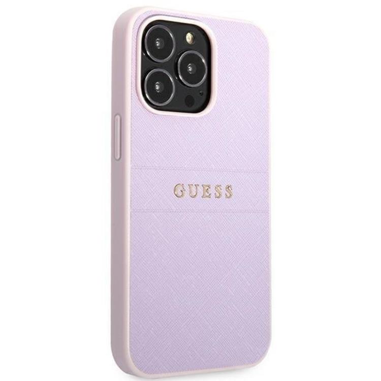 Guess Guess iPhone 13 Pro Skal Saffiano Hot Stamp & Metal Logo - Lila