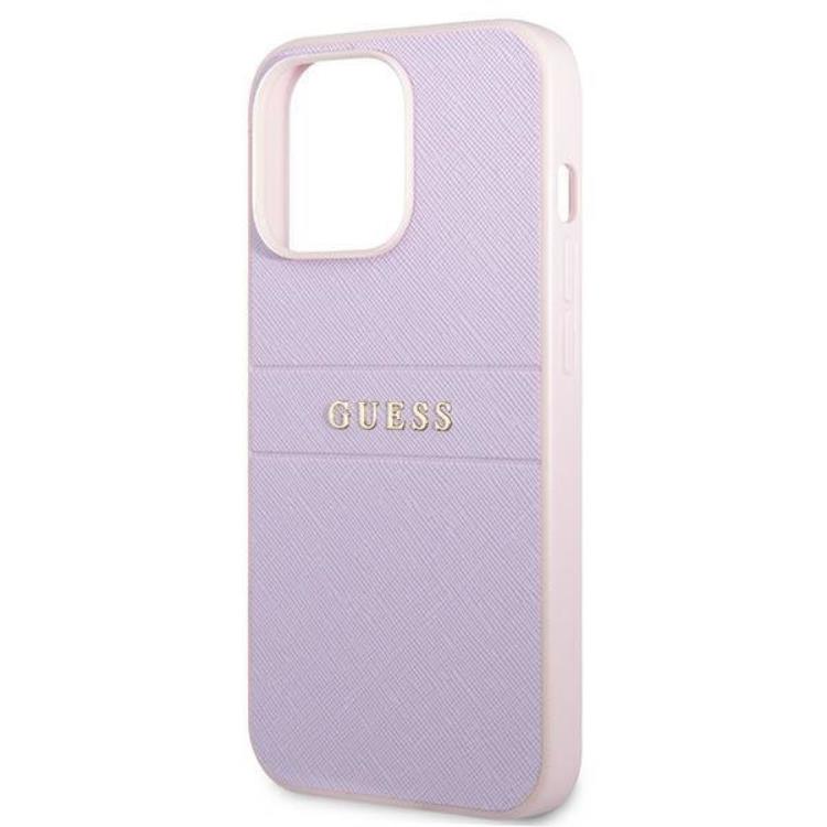 Guess Guess iPhone 13 Pro Skal Saffiano Hot Stamp & Metal Logo - Lila