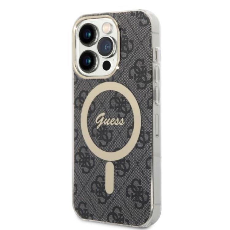 Guess GUESS iPhone 14 Pro Max Magsafe Skal Print + Trådlös Laddare - Svart