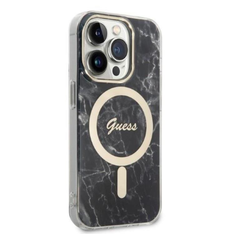Guess GUESS iPhone 14 Pro Max Magsafe Skal Marble + Trådlös Laddare - Svart