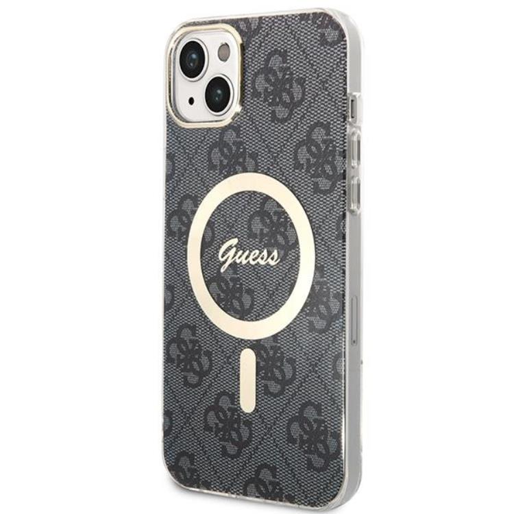 Guess GUESS iPhone 14 Magsafe Skal Print + Trådlös Laddare - Svart