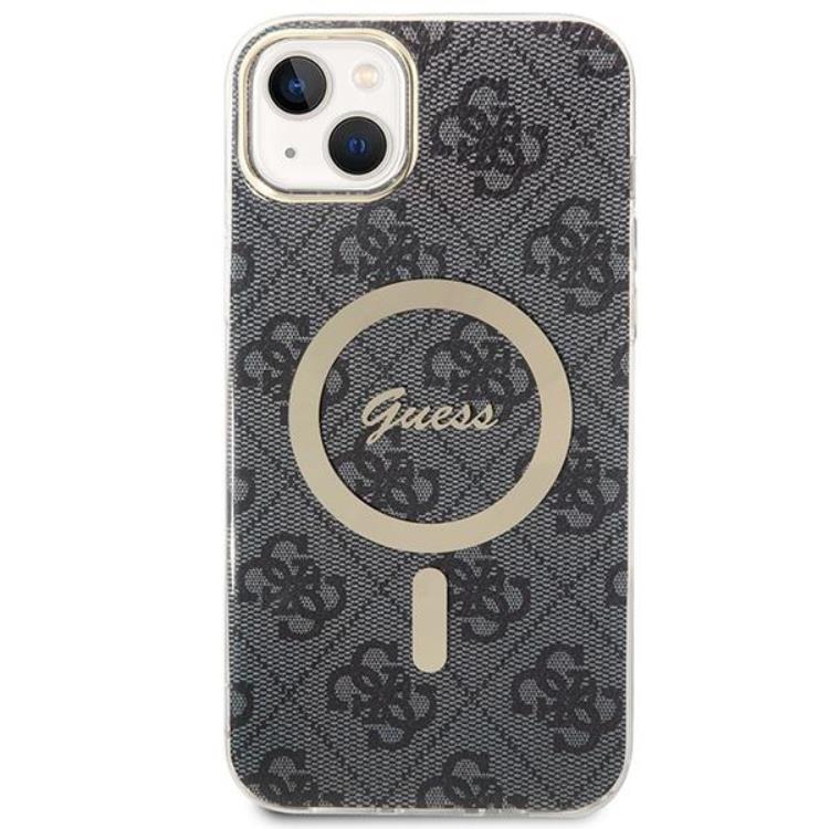 Guess GUESS iPhone 14 Magsafe Skal Print + Trådlös Laddare - Svart
