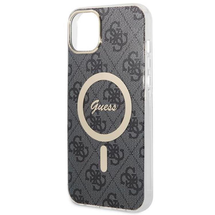 Guess GUESS iPhone 14 Magsafe Skal Print + Trådlös Laddare - Svart